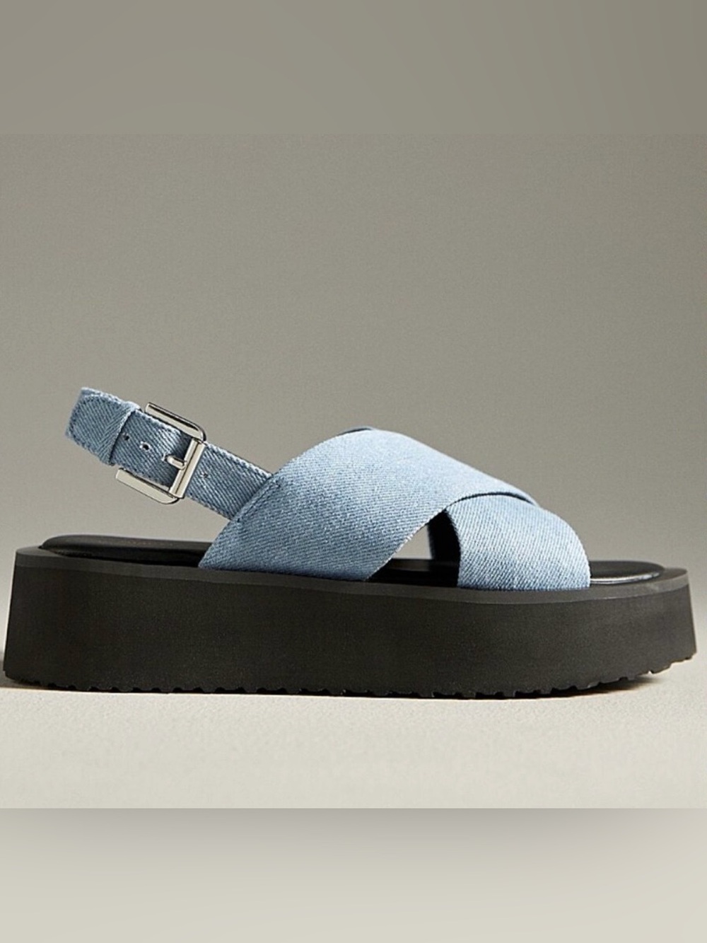 Anthropologie Maeve Platform Chrissy Sandal Blue Size 6-6.5(37) NWOB - Picture 3 of 13